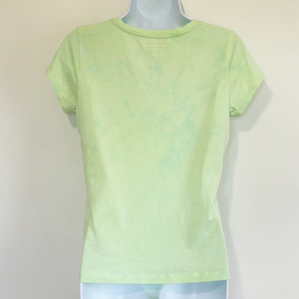 TAHARI Essentials Short Sleeve Top Lime Green T-Shirt Medium - Picture 2 of 6